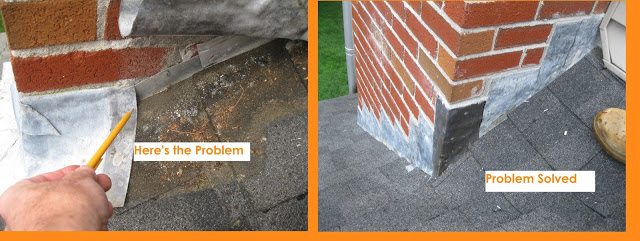 Residential roof leak around chimney repaired to restore durability and prevent interior damage.